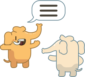 Elefantes conversando.